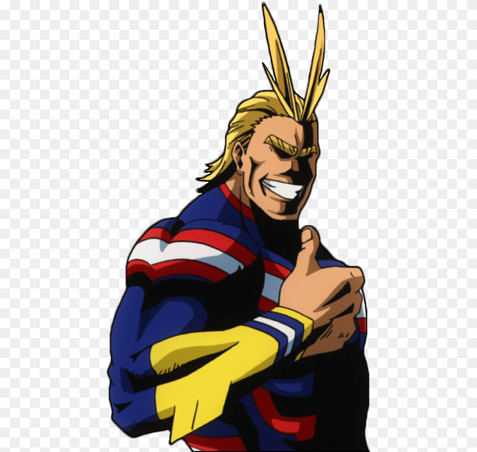 All Might Transparent All Might Thumbs Up, Publication, Book, Comics, Person Free Png Download