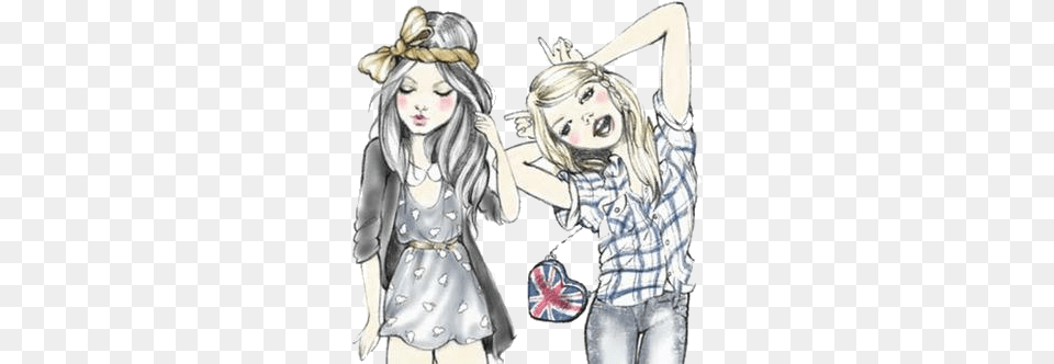 All My Posts Are From Weheartit Or Favim 2 Mejores Amigas Dibujos, Book, Publication, Comics, Adult Free Png Download