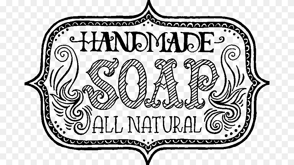 All Natural Handmade Soap Swirl Design Stamp Handmade Soap Label Design, Text, Calligraphy, Handwriting Png