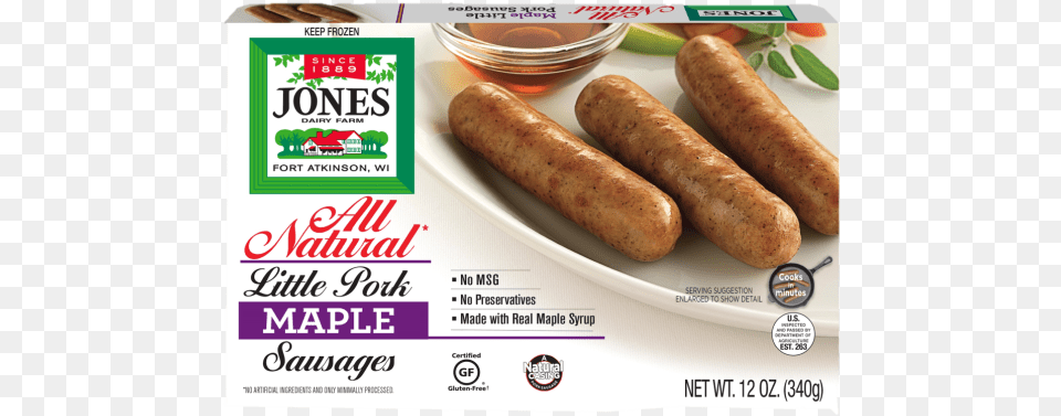 All Natural Maple Pork Breakfast Sausage Little Links Jones Dairy Farm, Advertisement, Poster, Food Png