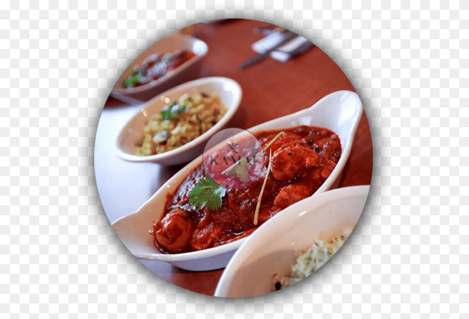 All Of Our Dishes Are Carefully Selected And Prepared Food Restaurant Circle, Food Presentation, Curry, Meal Free Png