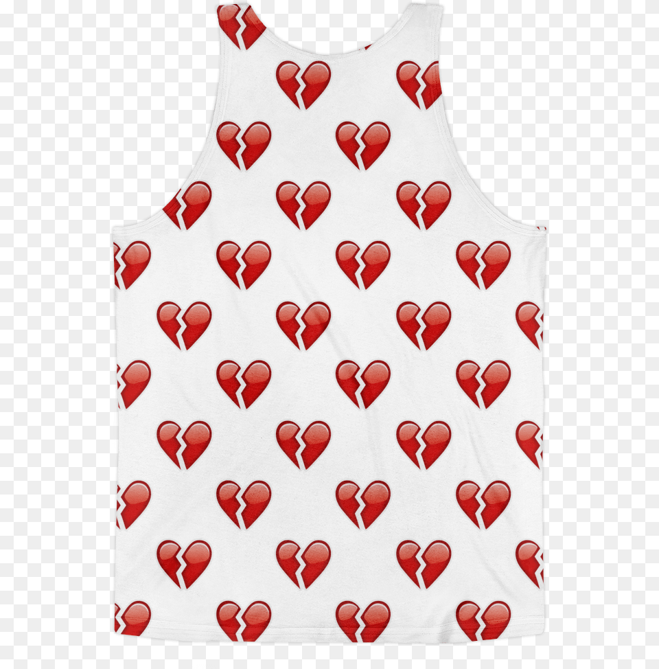 All Over Emoji Tank Top Broken Heart Emoticon Emoji Pillow Case Cover Fun Loving, Clothing, Tank Top Free Transparent Png