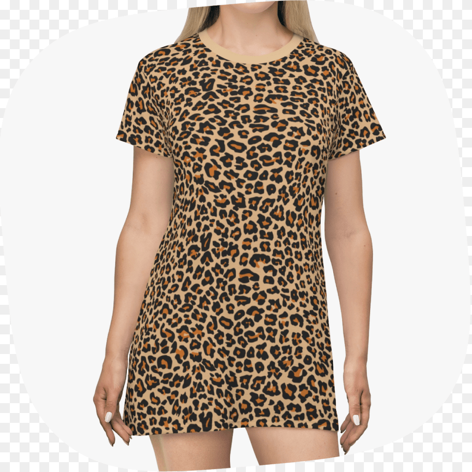 All Over Print Leopard Print Dress Leopard, Blouse, Clothing, T-shirt, Sleeve Free Png Download