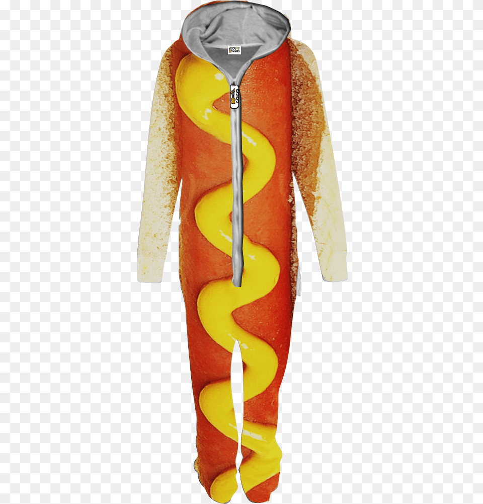 All Over Print Of A Giant Hotdog With Mustard With, Food, Hot Dog Free Transparent Png