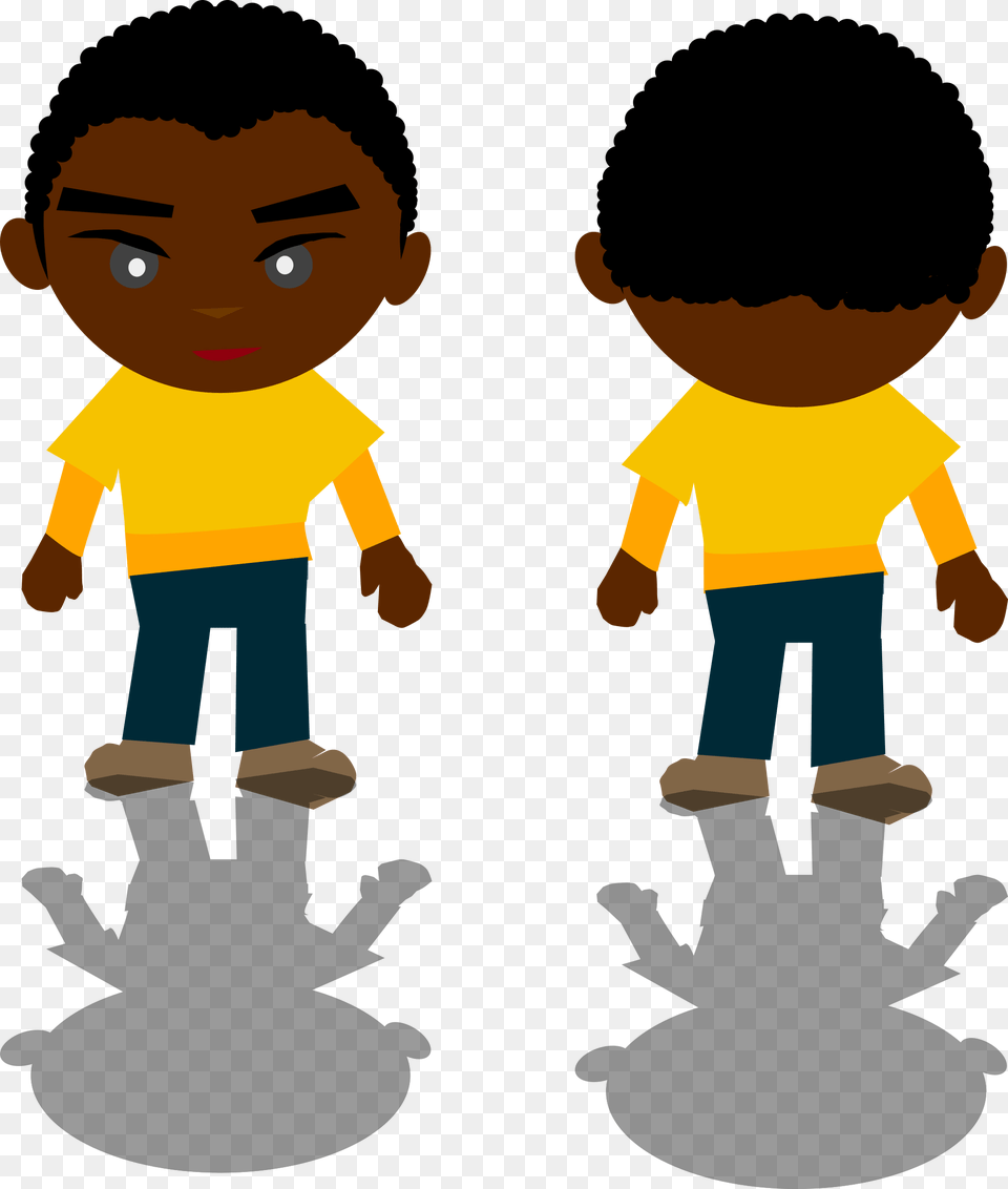 All Photo Clipart Cartoon Black Boy, Clothing, Pants, Person, Face Free Png