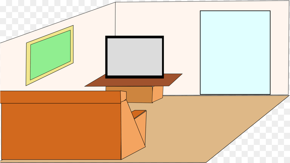 All Photo Clipart Cartoon Home Inside, Furniture, Table, Desk, Computer Free Png Download