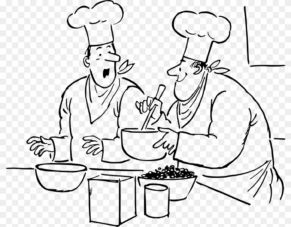 All Photo Clipart Chef Cooking Clipart Black And White, Gray Png Image