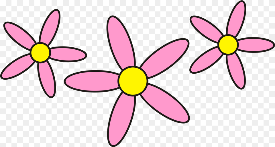 All Photo Clipart Pink Flowers Clipart Transparent Pink Yellow Cartoon Flower, Daisy, Petal, Plant, Purple Png