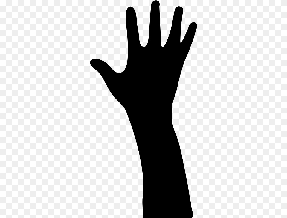 All Photo Clipart Raised Hand Silhouette, Gray Free Png