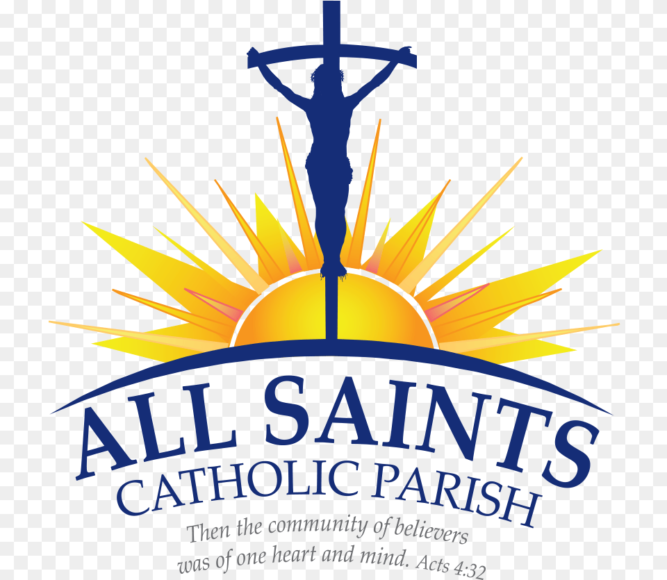 All Saints Catholic Parish All Saints Catholic Church Logo, Advertisement, Poster, Cross, Symbol Png