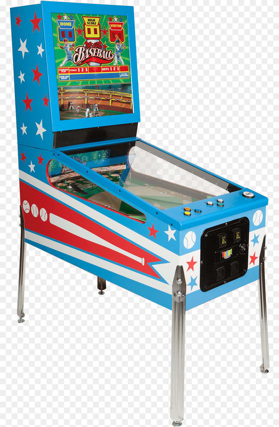 All Star Baseball Stern Pinball All Star Baseball Pinball, Arcade Game Machine, Game, Person Png Image