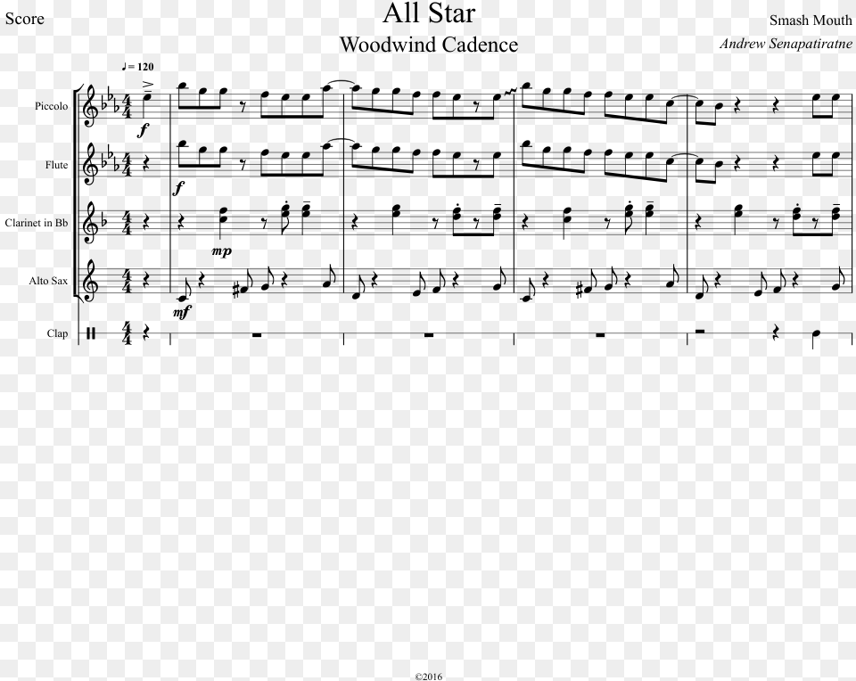 All Star Sheet Music Composed By Smash Mouth 1 Of 4 Sheet Music, Gray Free Png Download