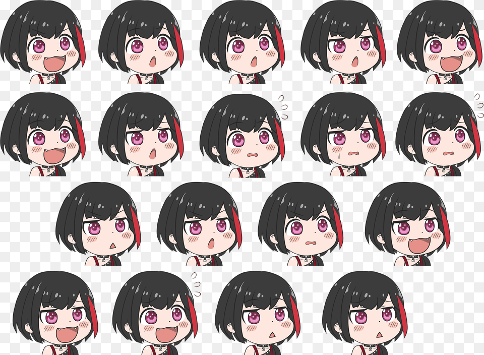 All The Different Emotions Of Chibi Hentaihaven Hentai Haven Chan Gif, Black Hair, Book, Comics, Hair Free Transparent Png