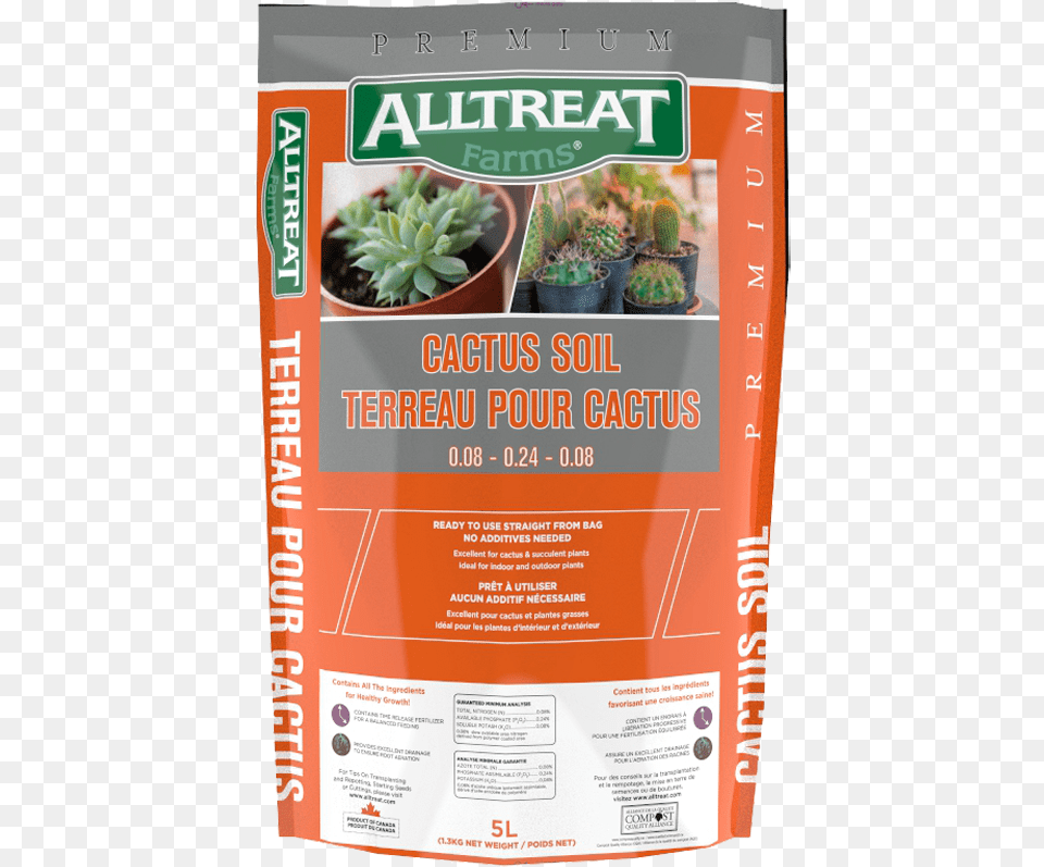 All Treat Premium Cactus Potting Soil 5l Aloe, Advertisement, Plant, Potted Plant, Poster Png