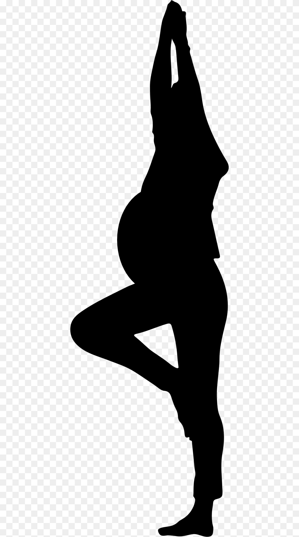 All Trimesters Welcome Mix Of Stretch Strength Breath Pregnant Woman Yoga Silhouette, Gray Png