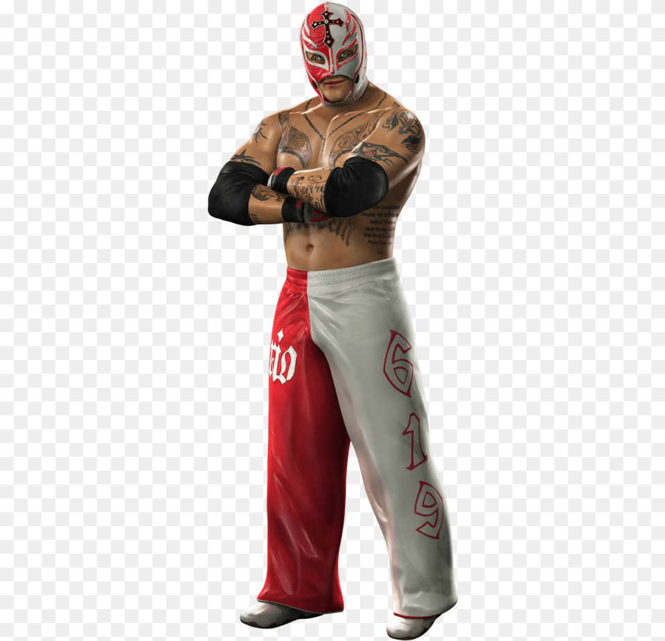 All Worlds Alliance Wiki Wwe Svr 2011 Rey Mysterio, Person, Skin, Tattoo, Back Free Png Download