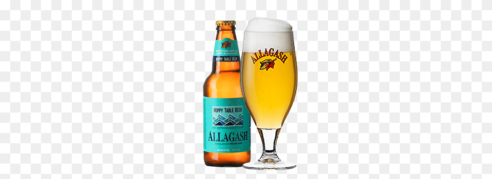 Allagash Hoppy Table Beer, Alcohol, Beverage, Bottle, Glass Png