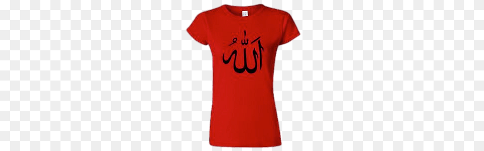 Allah Inscription On Red T Shirt, Clothing, T-shirt Free Png Download