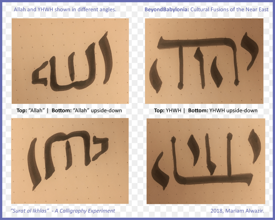 Allah Yhwh Oneandthesame Calligraphy Png
