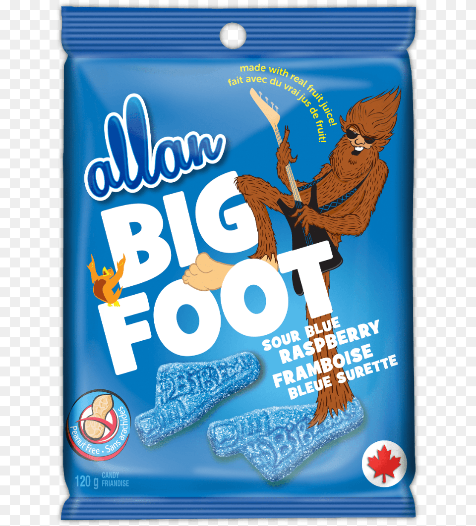 Allan Blue Raspberry Candy 120g Big Foot Sour Blue Raspberry, Person, Food, Sweets, Snack Png