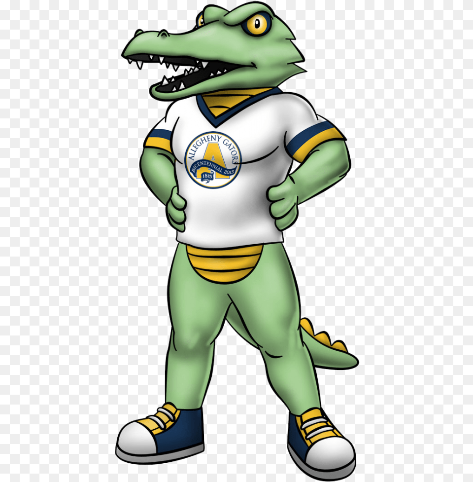 Allegheny Gators Clipart Download Allegheny College, Baby, Person, Mascot, Cartoon Png Image