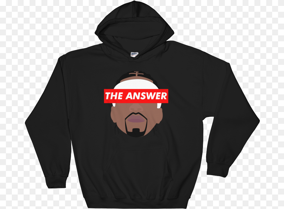 Allen Iverson Answer Depressed Hoodie, Clothing, Hood, Knitwear, Sweater Free Png
