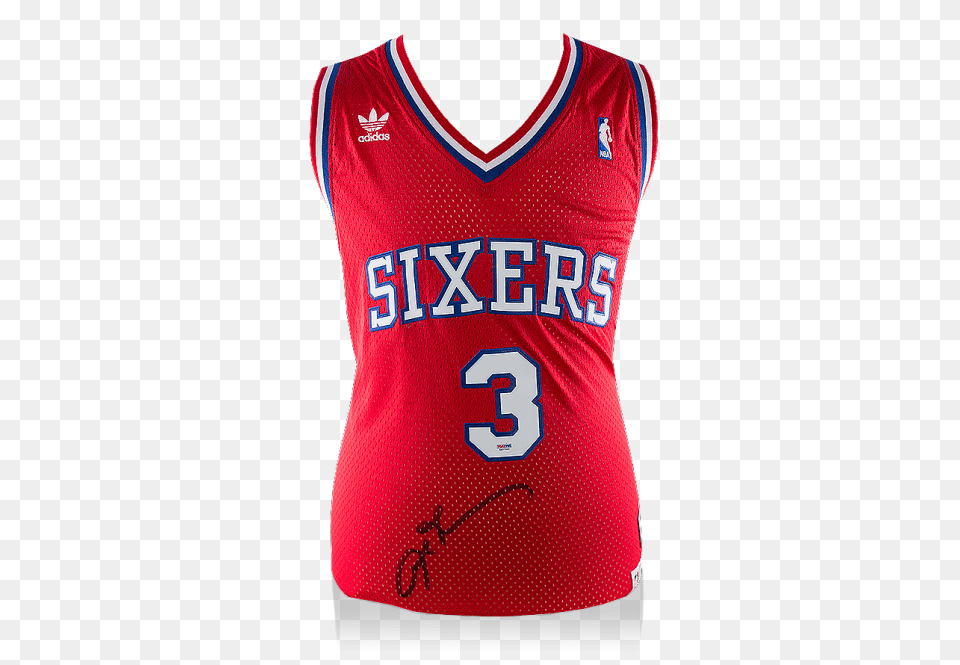 Allen Iverson Front Signed Philadelphia Jersey, Clothing, Shirt Free Transparent Png