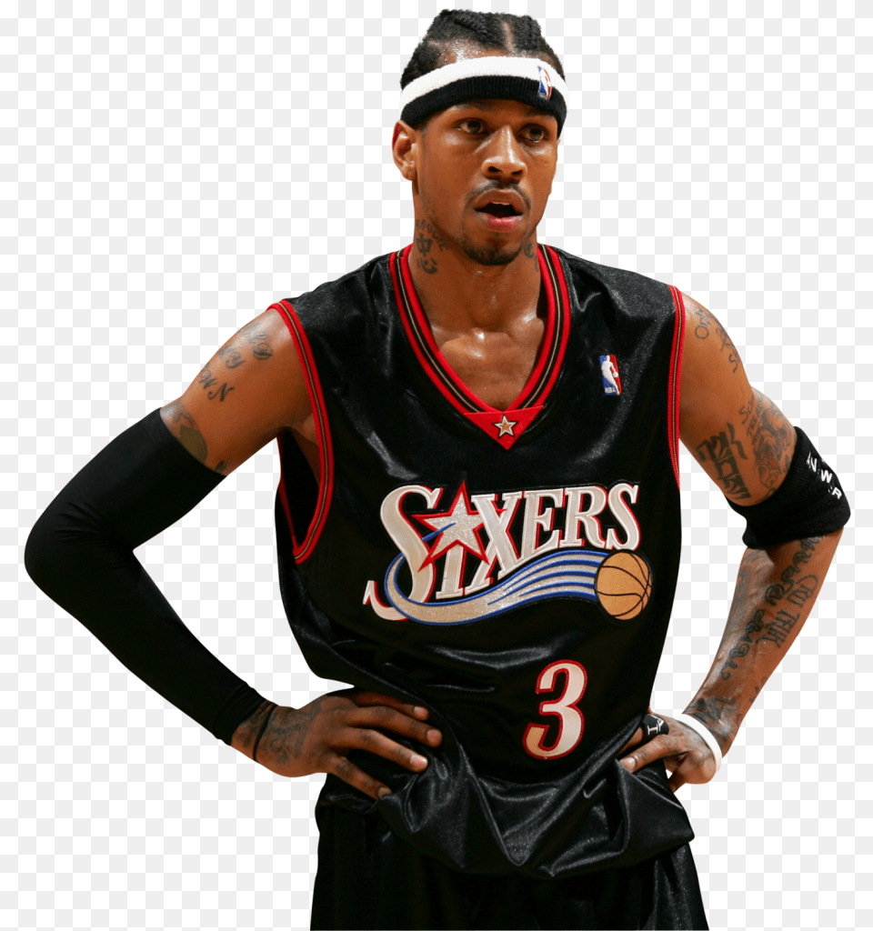 Allen Iverson Tattoo, Skin, Clothing, Shirt Png Image