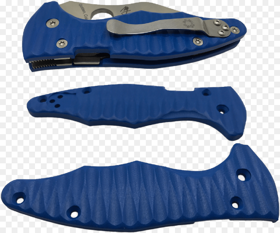 Allen Putman Blue Grooved G10 Yojimbo 2 Blade Scales Utility Knife, Weapon, Dagger Free Transparent Png
