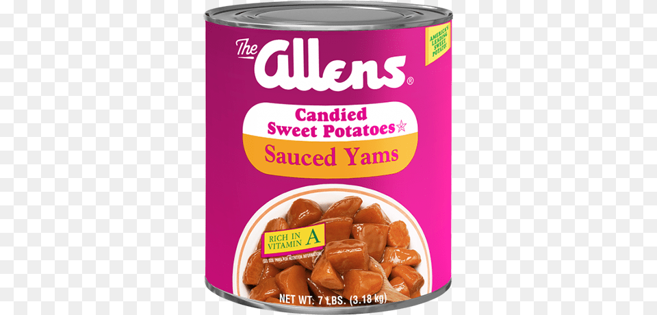 Allens Candied Sweet Potatoes Allens Navy Beans 155 Oz, Aluminium, Tin, Can, Canned Goods Png Image