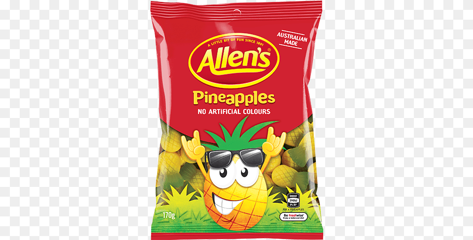 Allens Pineapples 170g Bag 3d No Flash 1 Snakes Alive Allens, Accessories, Sunglasses, Food, Fruit Free Png Download