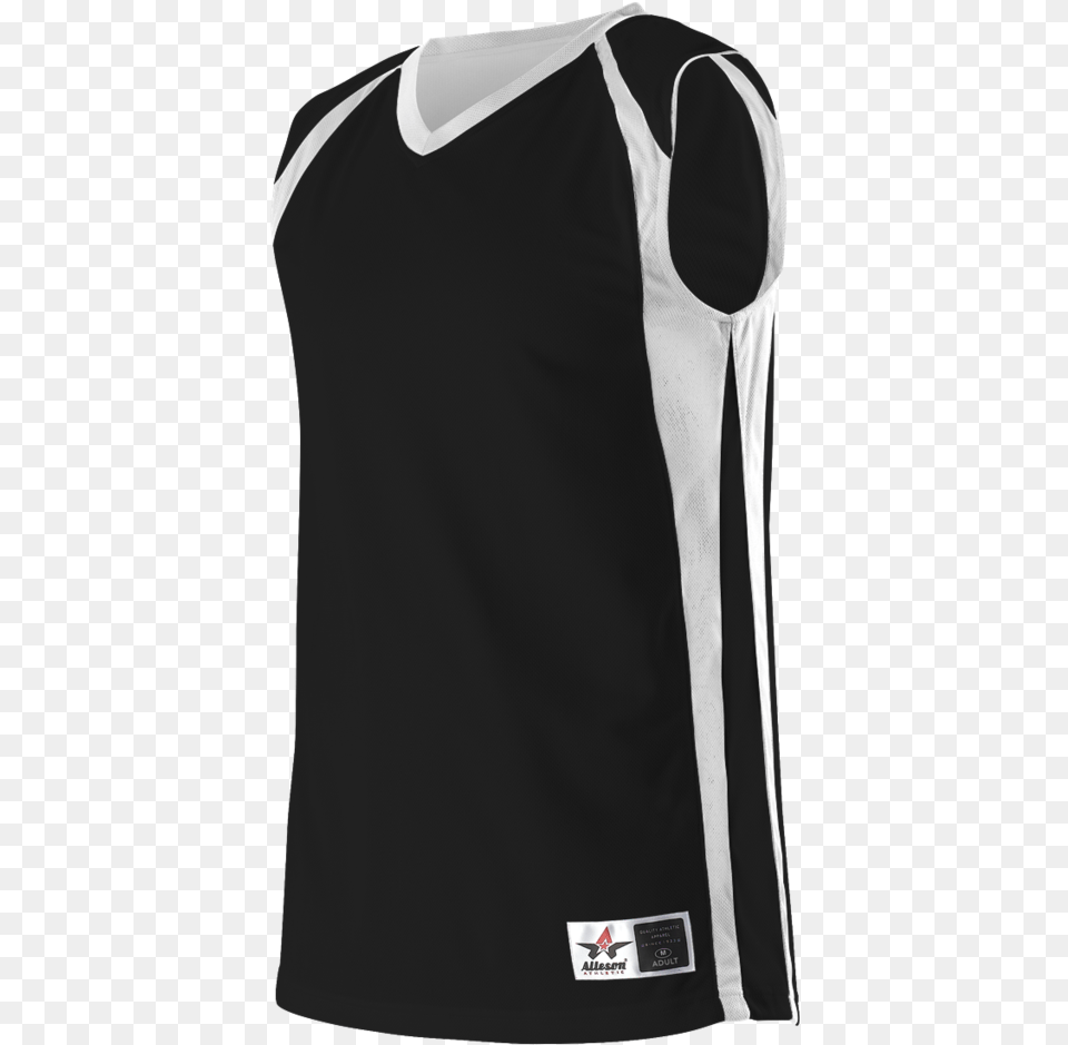 Alleson 54mmr Men39s Reversible Basketball Jersey All White Basketball Jersey With Black Shorts, Clothing, Coat, Bib, Person Png Image