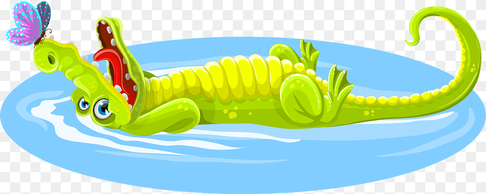 Alligator With Butterfly Clipart, Animal Png Image