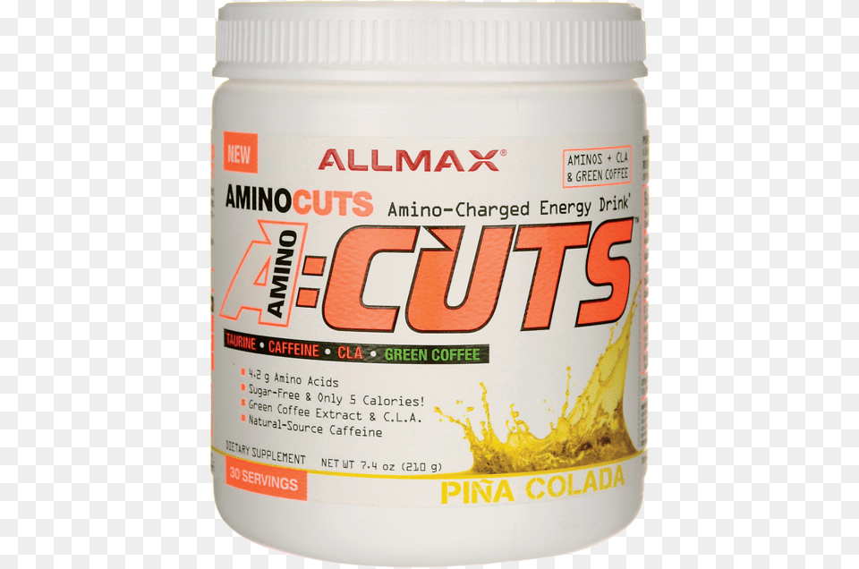 Allmax Amino Cuts Amino Acids Powder Pina Colada Drink, Herbal, Herbs, Plant, Paint Container Free Transparent Png