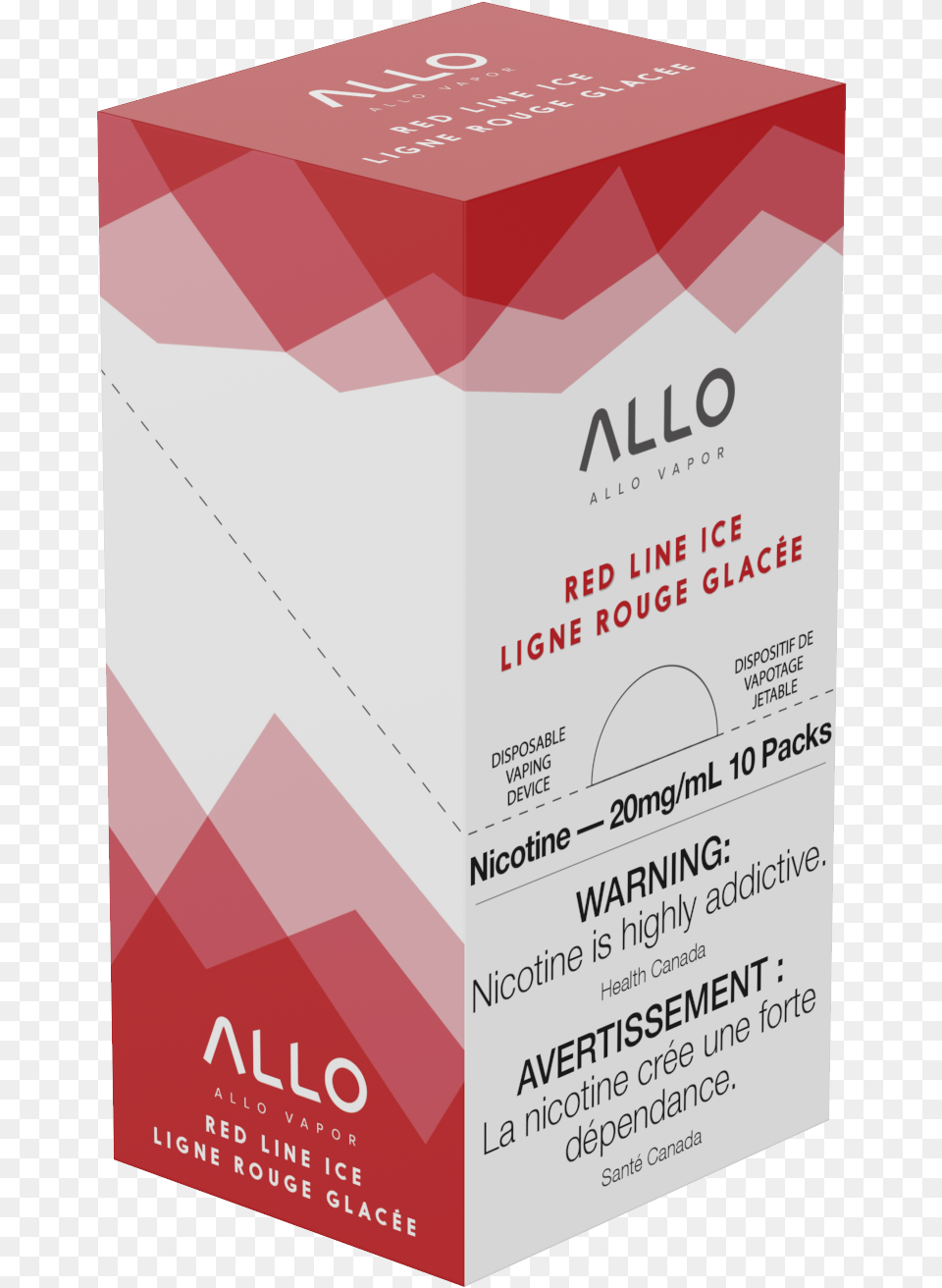 Allo Original Red Line Ice Allo Vapor Vertical, Text, Bottle, Business Card, Paper Free Transparent Png