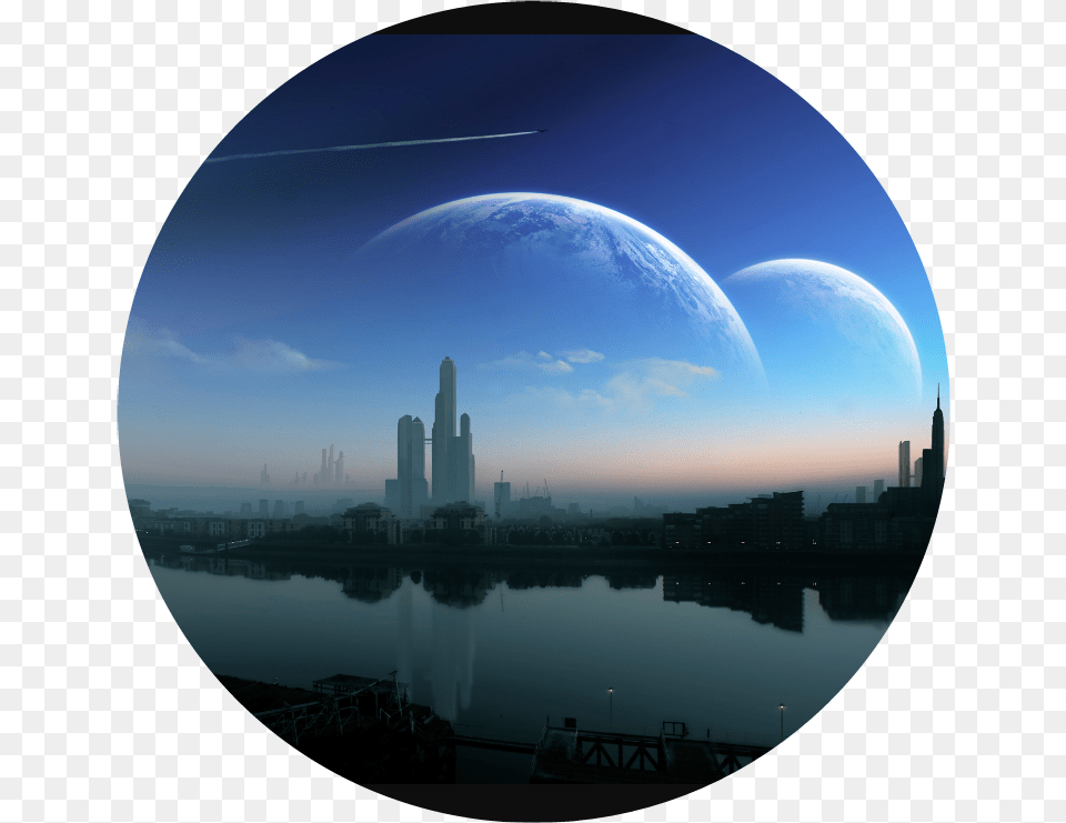 Allpicsart Planet City Landscape Night Manifest Destiny Sci Fi, Sphere, Urban, Metropolis, Photography Free Png