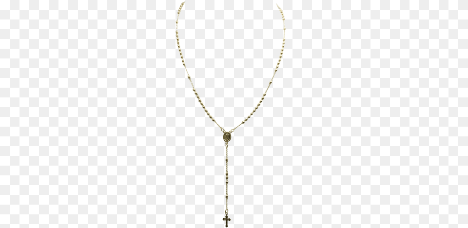 Ally Rosary Gold Gold, Accessories, Jewelry, Necklace, Cross Free Transparent Png