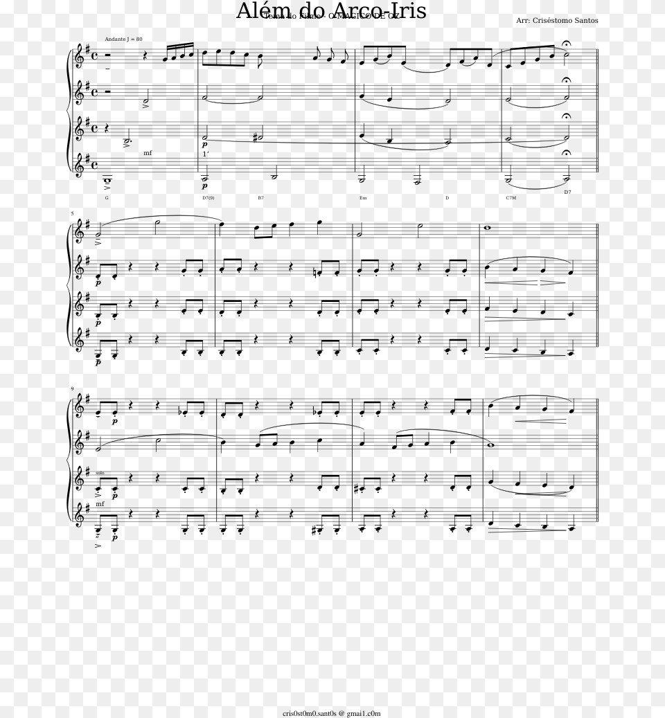 Alm Do Arco Iris Quarteto Clarinete Alem Do Arco Iris Partitura Piano, Gray Free Png Download