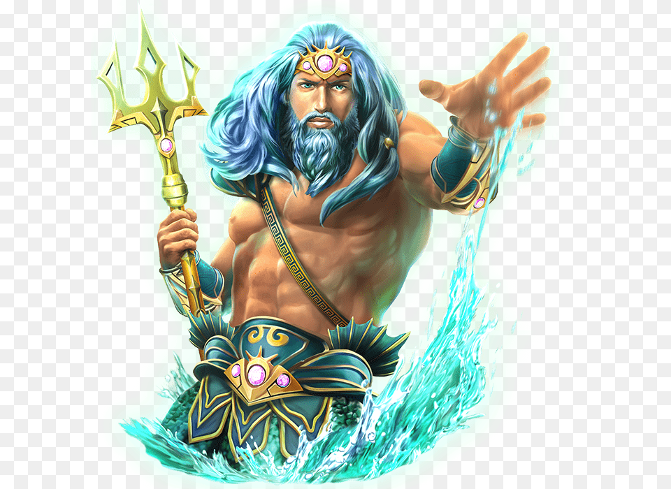 Almighty Reels Realm Of Poseidon Slot Machine, Adult, Female, Person, Woman Free Png Download