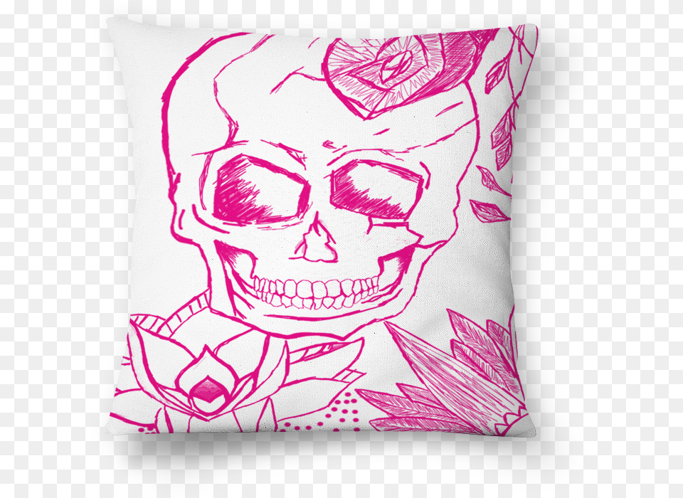 Almofada Caveira Sketch De Lusa Feinna Cushion, Home Decor, Pillow, Person, Face Free Png