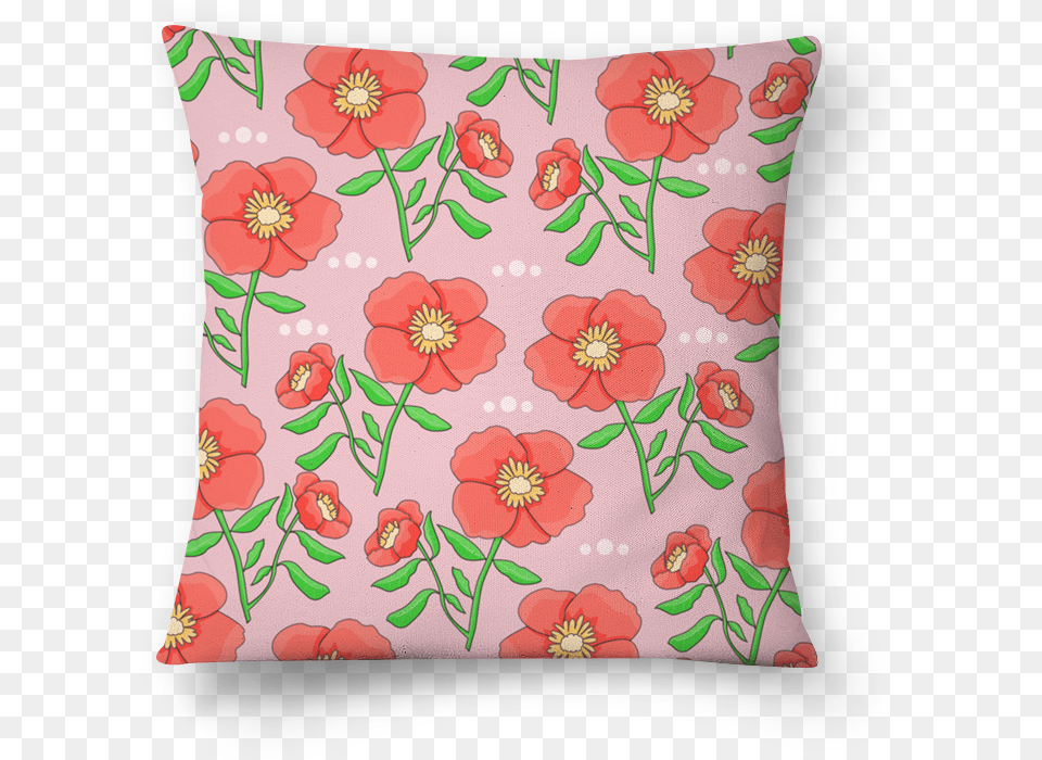 Almofada Estampa De Flores Com Fundo Rosa De Raquel Flower, Cushion, Home Decor, Pattern, Pillow Free Transparent Png