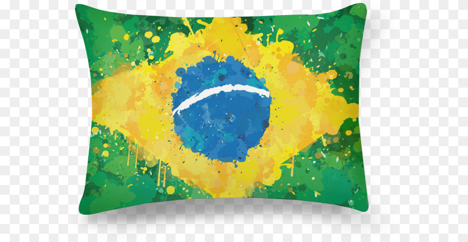 Almofada Retangular Bandeira Do Brasil De Incantiana Cushion, Home Decor, Pillow, Art, Blackboard Free Png Download