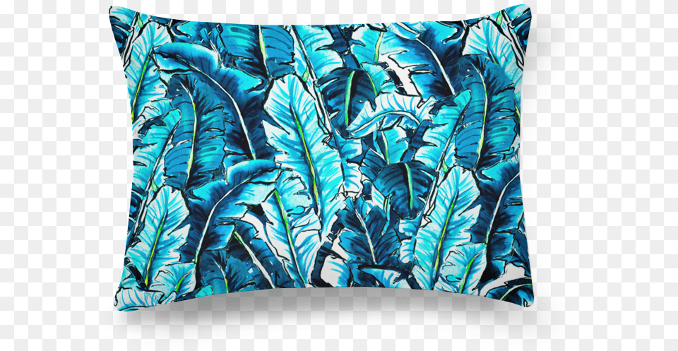 Almofada Retangular Watercolor Banana Palm Leaf De Turquoise, Cushion, Home Decor, Pillow, Person Free Png