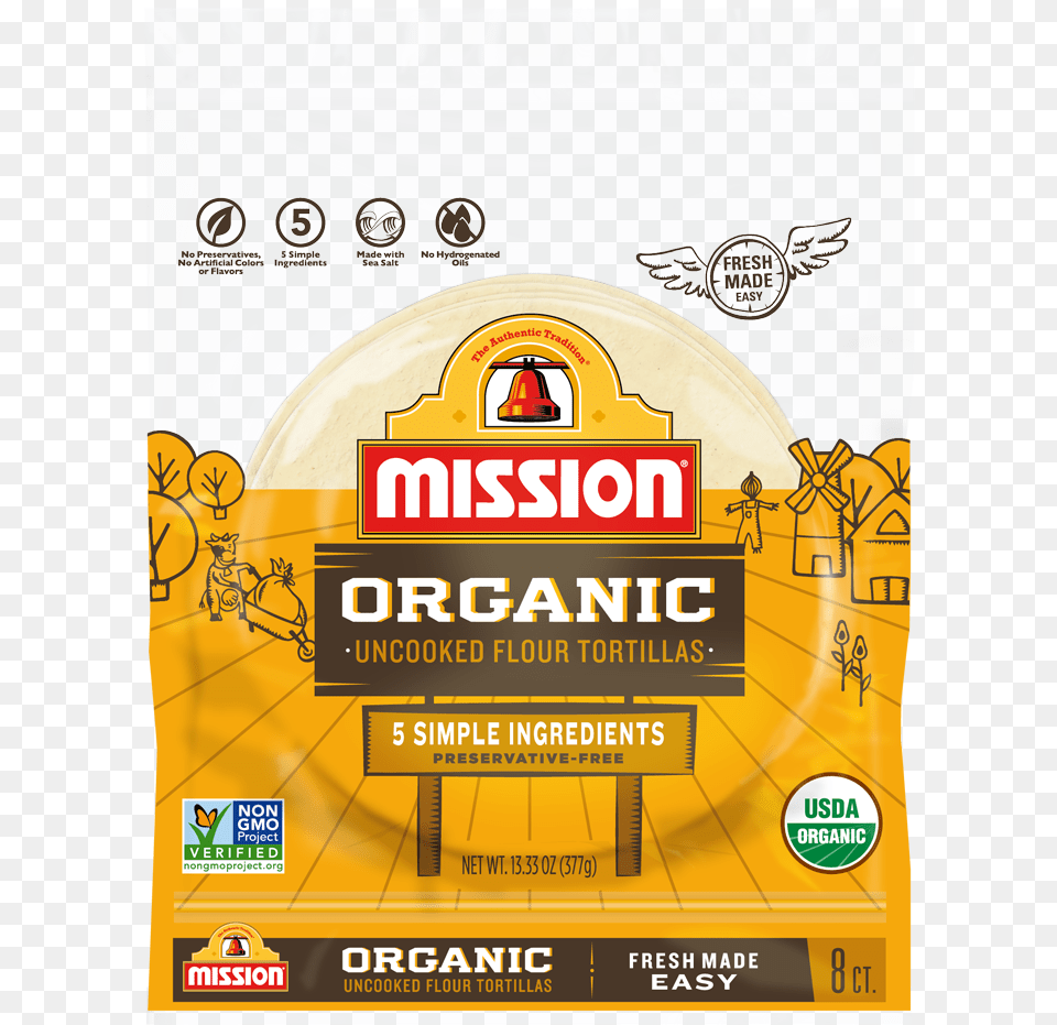 Almond Butter And Orange Marmalade Quesadillas Mission Organic Uncooked Tortillas, Advertisement, Poster Png Image