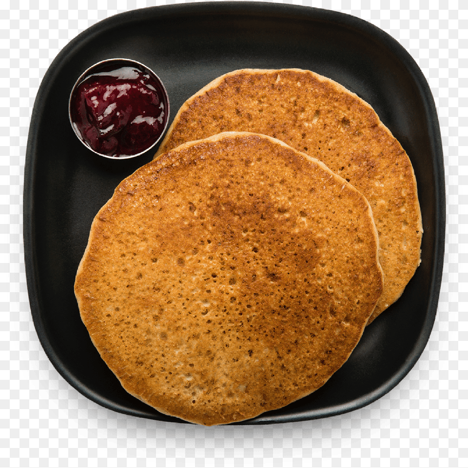Almond Butter Pancakes Pancake Top View, Bread, Food, Ketchup, Plate Free Png Download