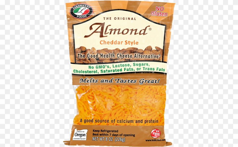 Almond Cheddar Shreds Lisanatti The Original Cheddar Style Almond Cheese, Food, Noodle, Pasta, Vermicelli Png Image