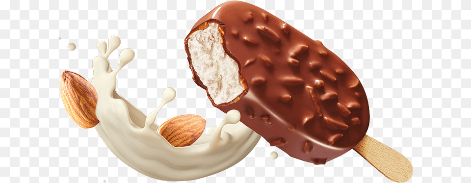 Almond Ice Cream Stick, Dessert, Food, Ice Cream, Person Png