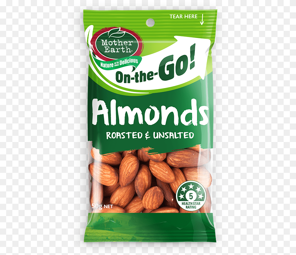Almonds Roasted Unsalted 50g Almond, Food, Grain, Produce, Seed Png Image