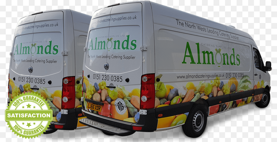 Almonds Unique Satisfaction Guarantee Compact Van, Moving Van, Transportation, Vehicle, Advertisement Free Png