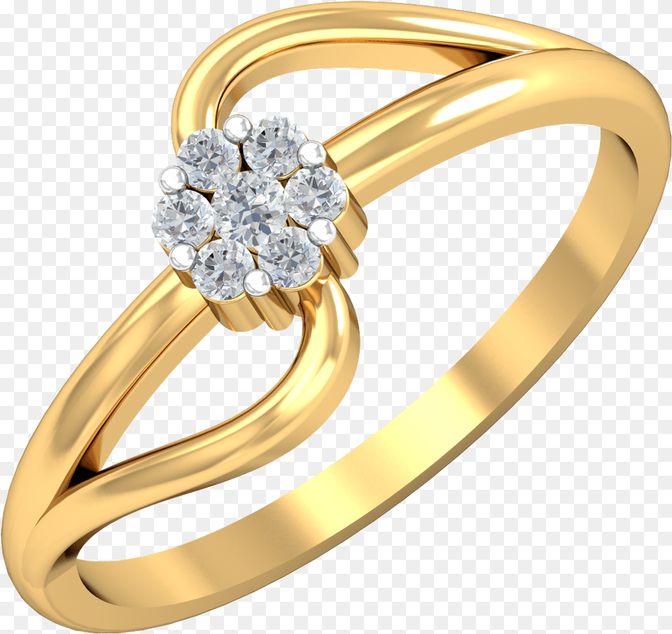 Almost A Solitaire Ring Pressure Setting Rings Solitaire Look, Accessories, Jewelry, Gold, Diamond Free Png Download